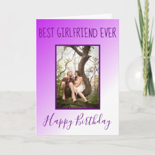 Best Girlfriend Ever Birthday Photo Purple Ombre Holiday Card