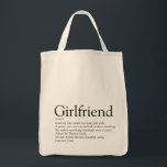 Best Girlfriend Ever Definition Black and White Tote Bag<br><div class="desc">Personalise for your girlfriend to create a unique valentine,  Christmas or birthday gift. A perfect way to show her how amazing she is every day. Designed by Thisisnotme©</div>