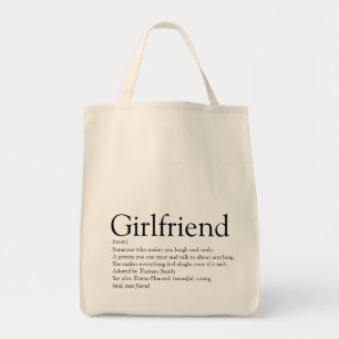Best Girlfriend Ever Definition Black and White Tote Bag