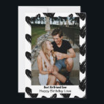 Best Girlfriend Ever Happy Birthday Love Photo  Holiday Card<br><div class="desc">Best Girlfriend Ever Happy Birthday Love Photo Holiday Card
Best Girlfriend Ever Happy Birthday Love Photo Holiday Card.. A personal birthday card for your girlfriend,  this design features a White sugar  background with Black Hearts  Font You Can Change The Background Colour And Font. Upload your favourite Girlfriend photo.</div>