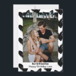 Best Girlfriend Ever Happy Birthday Love Photo  Holiday Card<br><div class="desc">Best Girlfriend Ever Happy Birthday Love Photo Holiday Card
Best Girlfriend Ever Happy Birthday Love Photo Holiday Card.. A personal birthday card for your girlfriend,  this design features a White sugar  background with Black Hearts  Font You Can Change The Background Colour And Font. Upload your favourite Girlfriend photo.</div>