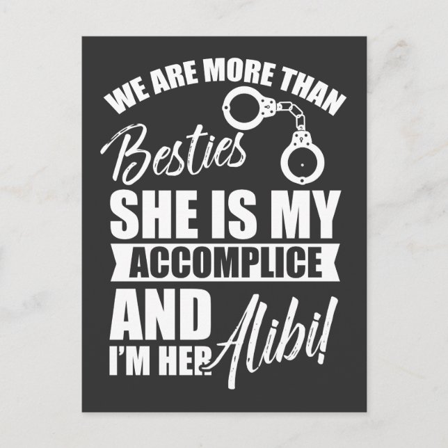 Best Girlfriends Bachelorette Besties Accomplice G Postcard (Front)