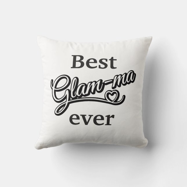 Best Glamma Ever Photo black/white Pillow (Back)