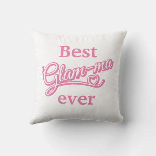 Best Glamma Ever Photo pink/white Pillow
