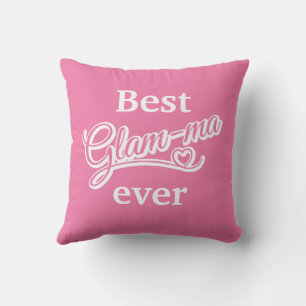 Best Glamma Ever Photo white/pink Pillow