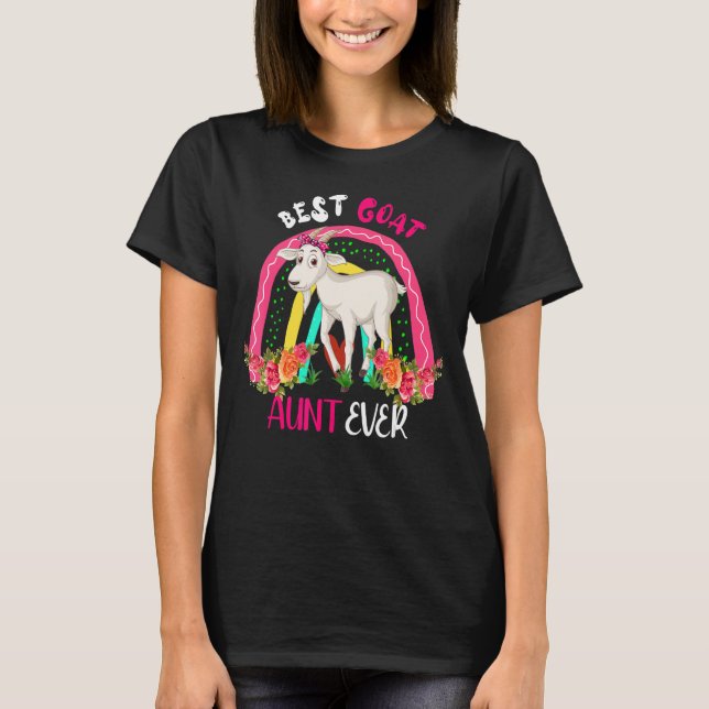 Best Goat Aunt Ever Cute Goat Bow Tie Farm Mother' T-Shirt (Front)
