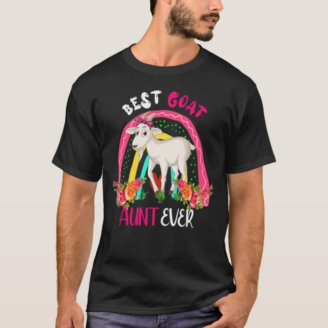 Best Goat Aunt Ever Cute Goat Bow Tie Farm Mother' T-Shirt (Front)