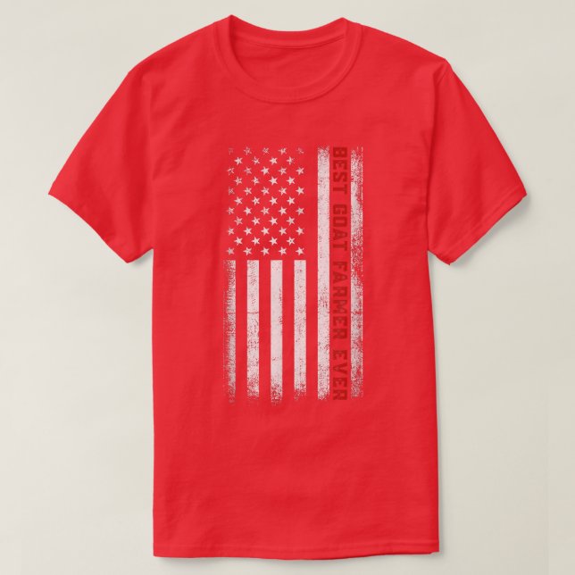 Best Goat Farmer Ever American Flag Goat Farmer Fa T-Shirt (Design Front)