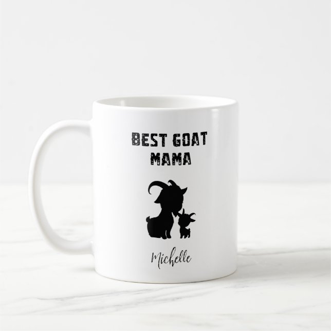 Best Goat Mama Ever Funny Farm Animal Lover Coffee Mug (Left)