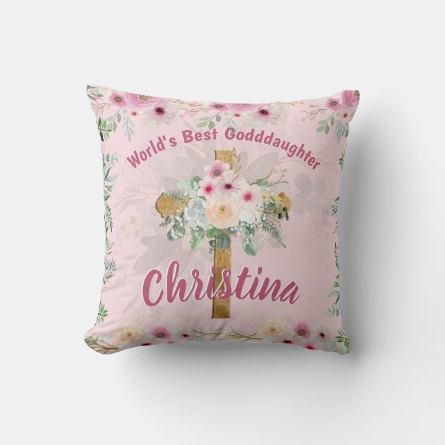 Best GODDAUGHTER Baptism Confirmation Communion  Cushion (Front)