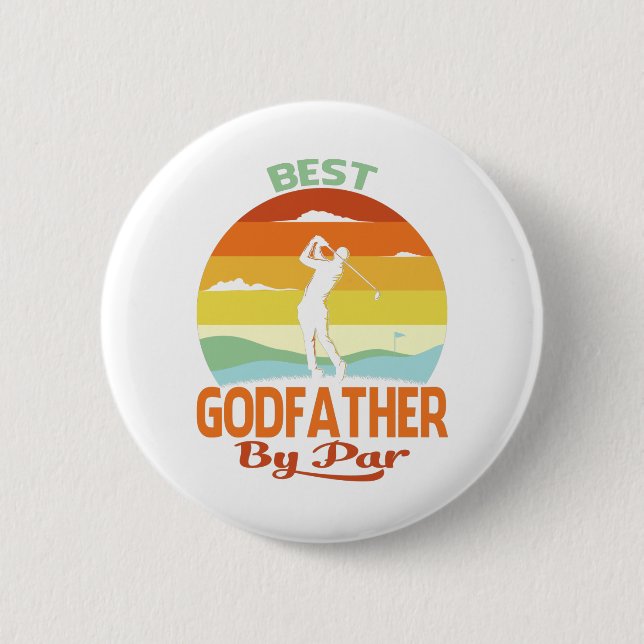 Best Godfather By Par Father's Day Golf Shirt Gift 6 Cm Round Badge (Front)