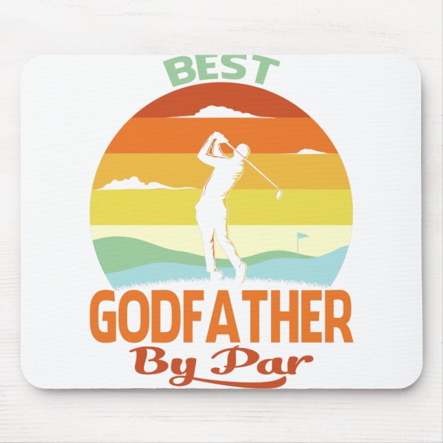 Best Godfather By Par Father's Day Golf Shirt Gift Mouse Mat (Front)