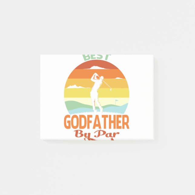 Best Godfather By Par Father's Day Golf Shirt Gift Post-it Notes (Front)