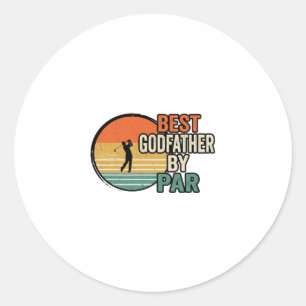 Best Godfather by Par Vintage Golf Vector Design_1 Classic Round Sticker