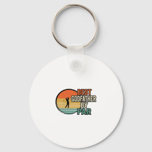 Best Godfather by Par Vintage Golf Vector Design_1 Key Ring