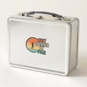 Best Godfather by Par Vintage Golf Vector Design_1 Metal Lunch Box