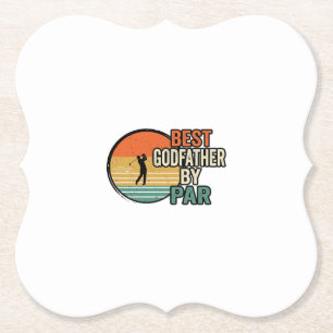 Best Godfather by Par Vintage Golf Vector Design_1 Paper Coaster