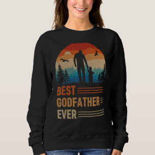 Best Godfather Ever Men Retro Vintage Sunset Decor Sweatshirt