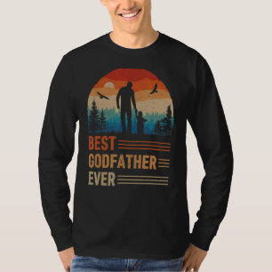Best Godfather Ever Men Retro Vintage Sunset Decor T-Shirt