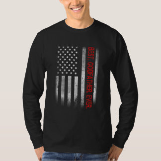 Best Godfather Ever Vintage American Flag  For Dad T-Shirt