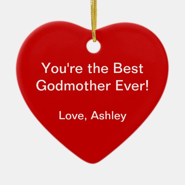 Best Godmother Ceramic Tree Decoration (Front)