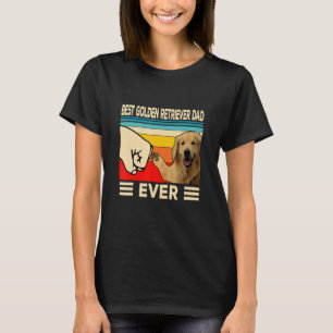 Best Golden Dad Ever Retro Golden Retriever Dog D T-Shirt