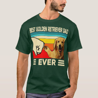 Best Golden Dad Ever Retro Golden Retriever Gifts  T-Shirt