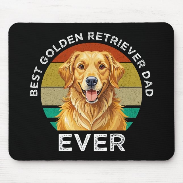 Best Golden Retriever Dad Ever Mouse Mat (Front)