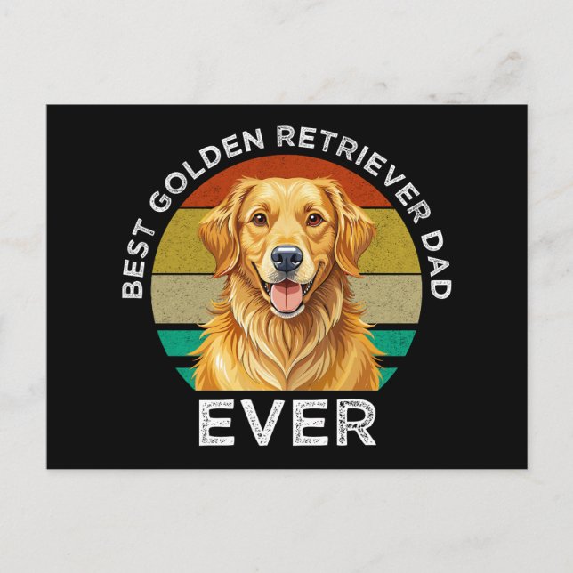Best Golden Retriever Dad Ever Postcard (Front)