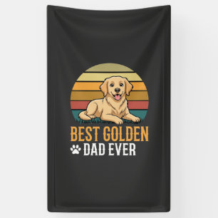 Best Golden Retriever Dad Ever Retro Dog Banner