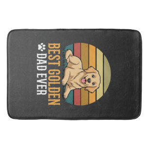 Best Golden Retriever Dad Ever Retro Dog Bath Mat