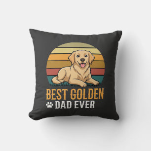 Best Golden Retriever Dad Ever Retro Dog Cushion