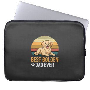 Best Golden Retriever Dad Ever Retro Dog Laptop Sleeve