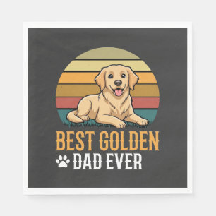 Best Golden Retriever Dad Ever Retro Dog Napkin