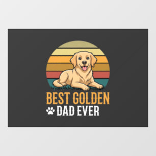 Best Golden Retriever Dad Ever Retro Dog Window Cling