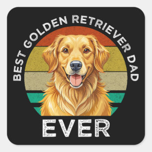 Best Golden Retriever Dad Ever Square Sticker
