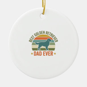 Best Golden Retriever Dad Ever Vintage Dog Shirt_1 Ceramic Tree Decoration