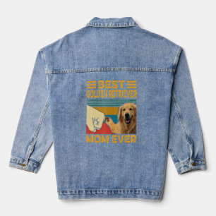 Best Golden Retriever Mum Ever Retro Vintage Funny Denim Jacket