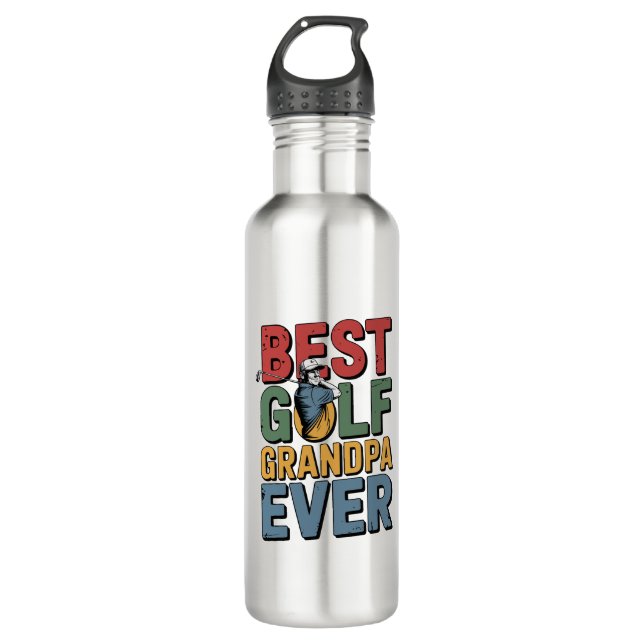 Best Golf Grandpa Ever 710 Ml Water Bottle (Front)