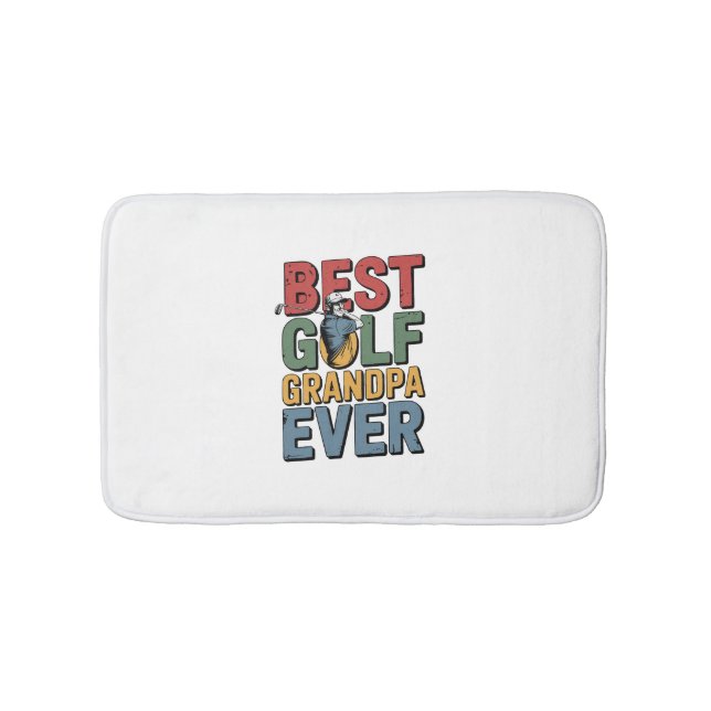 Best Golf Grandpa Ever Bath Mat (Front)