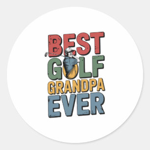 Best Golf Grandpa Ever Classic Round Sticker