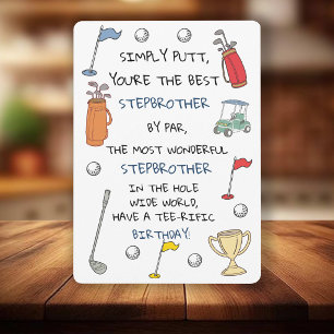 Best Golf Stepbrother Funny Birthday Card