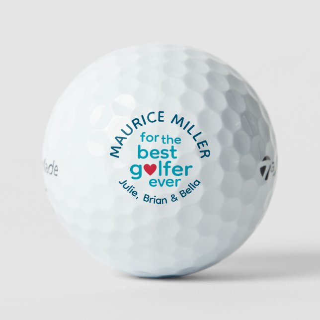 'Best Golfer Ever' personalised golfgift for him Golf Balls (Front)
