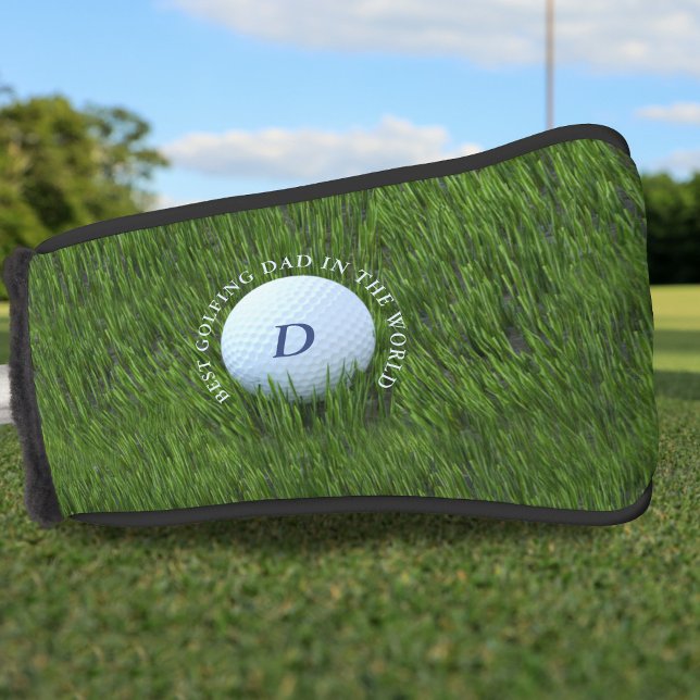 Best Golfing Dad Green Golf Putter Head Cover (For the Best Golfing Dad in the World. Add his initial!)
