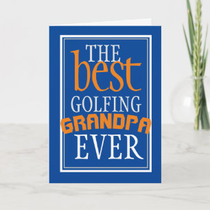 Best Golfing Grandpa Ever Blue Birthday Card