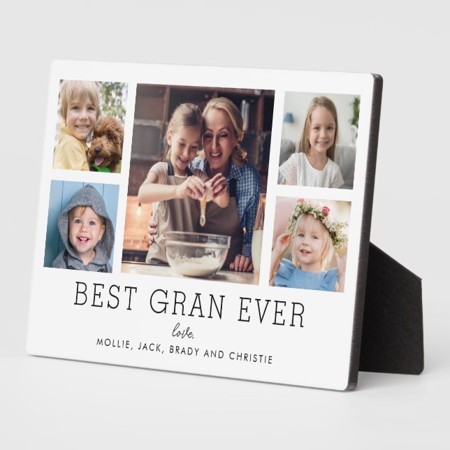 Best Gra Ever 5-Photo Collage Keepsake Custom Plaque (Side)