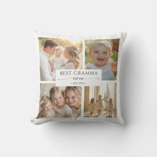 Best Gramma Ever Photo Collage Pillow Gift
