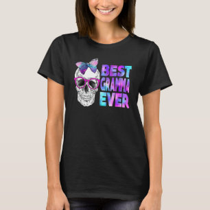 Best Gramma Ever Skull Pink Bow Tie Galaxy Mother' T-Shirt