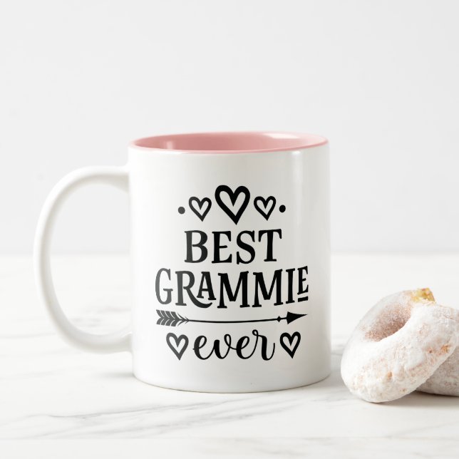 Best Grammie Ever for Grandmother Two-Tone Coffee Mug (With Donut)