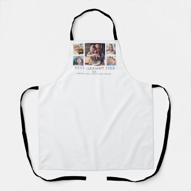 Best Grammy Ever 5-Photo Collage Keepsake Custom Apron (Front)